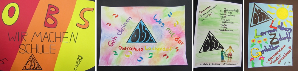 Von Schülerinnen und Schülern gestaltete Plakate zur Oberschule Lachendorf
