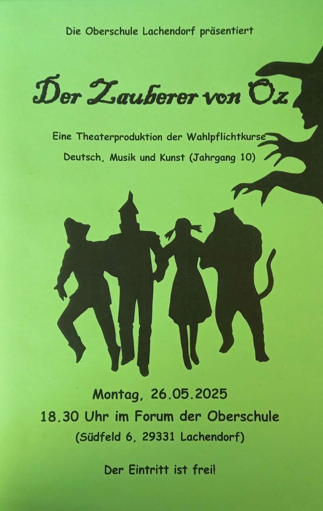 Plakat für das Theaterstück "Der Zauberer von Oz"