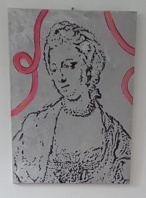 Caroline Mathilde-Portrait auf Leinwand, gemalt von der 6.3
