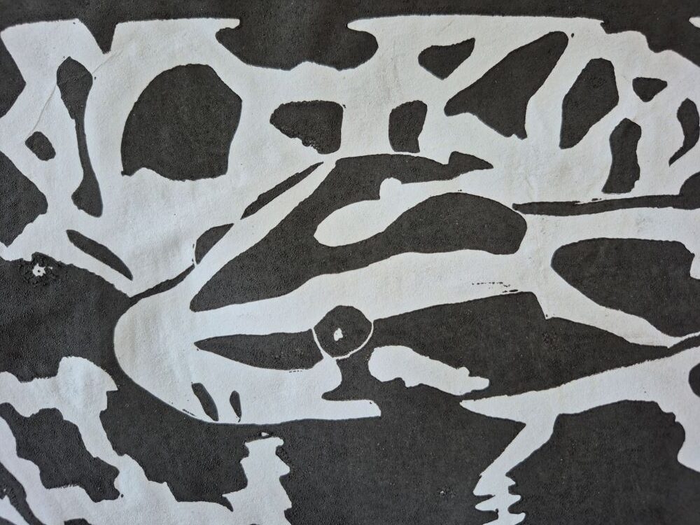 Schlange als Linolschnitt