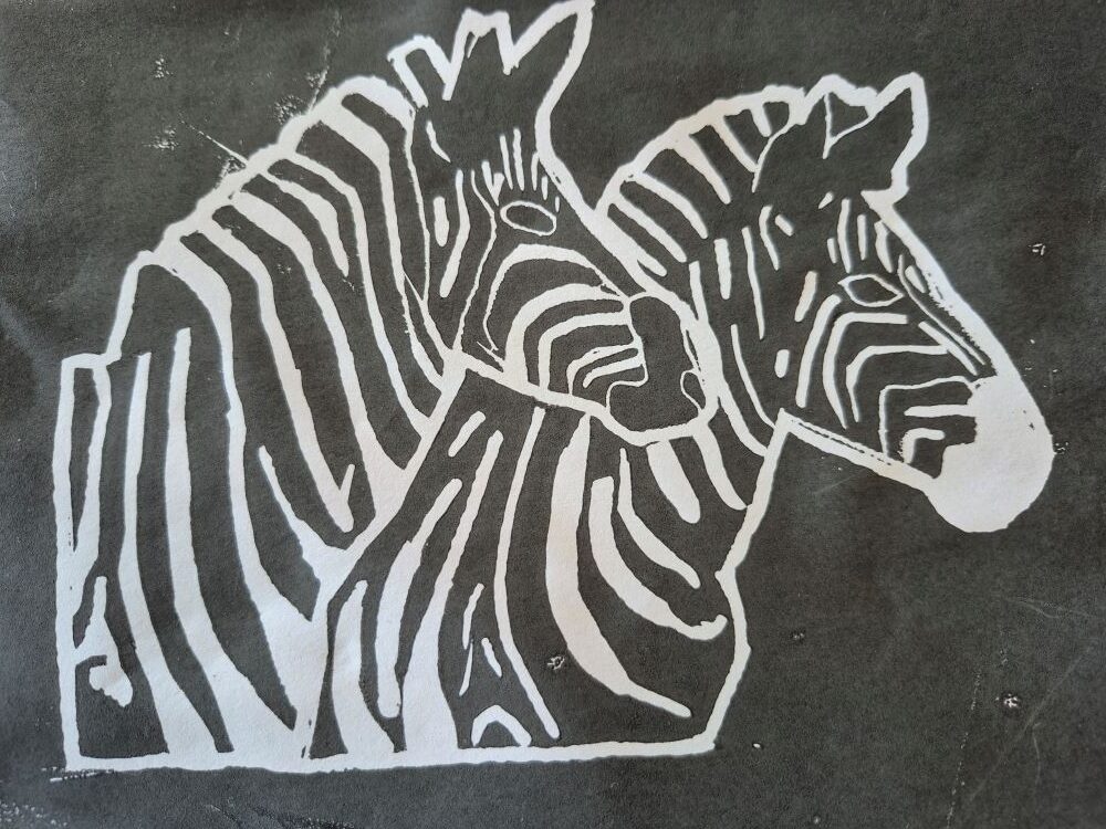 Zebras als Linolschnitt