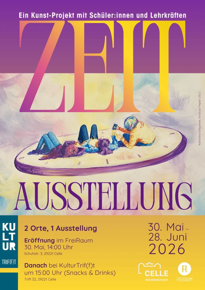 Einladung zur Kunstausstellung zum Thema Zeit