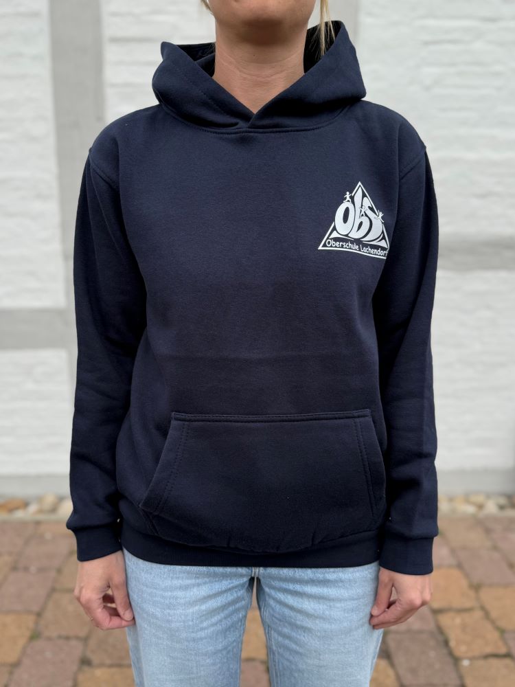 Hoodie in Navyblau mit weißem Logo