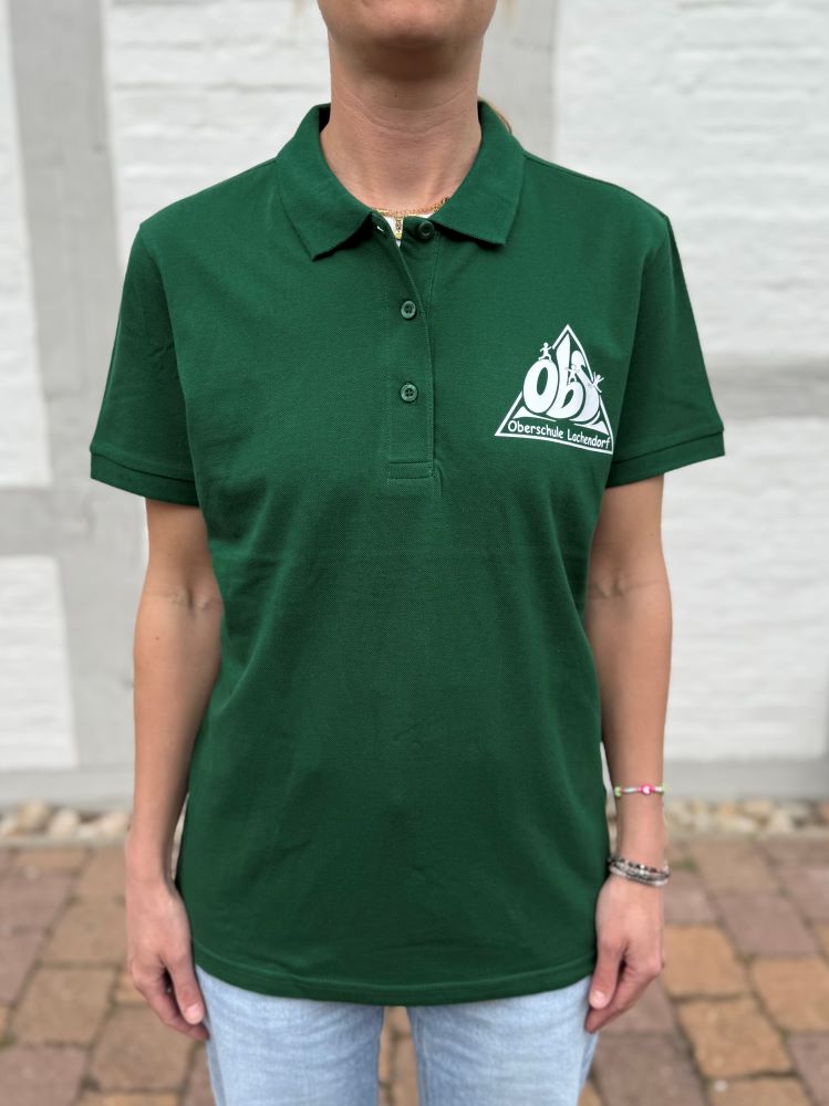 Poloshirt in Dunkelgrün mit weißem Logo
