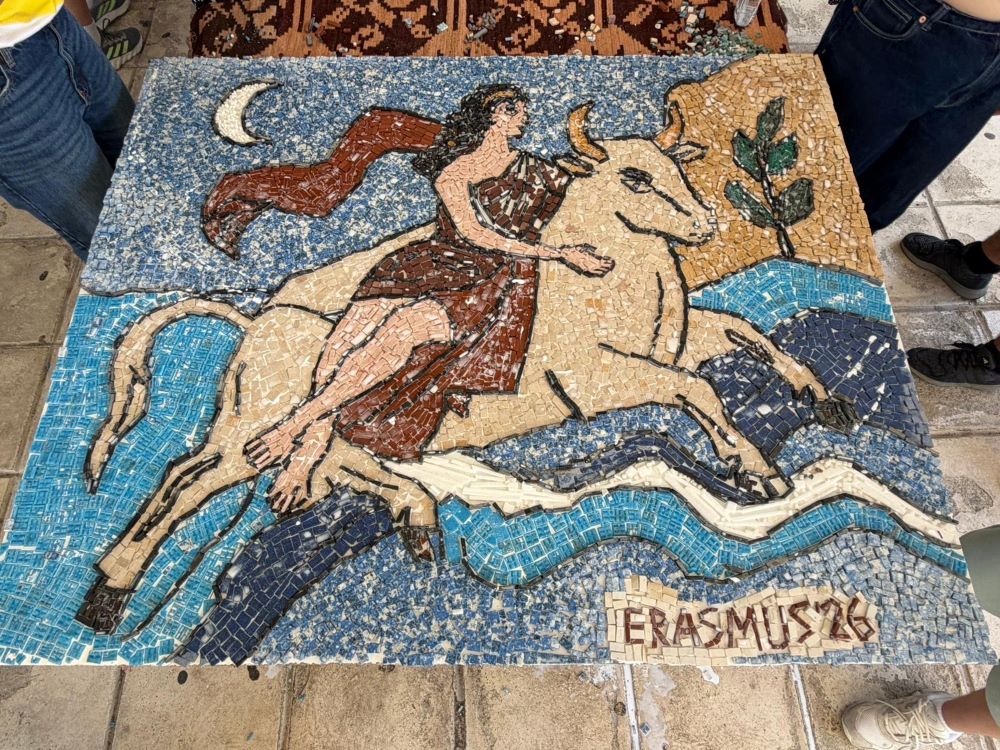 Fertiges Mosaik zur Entführung Europas