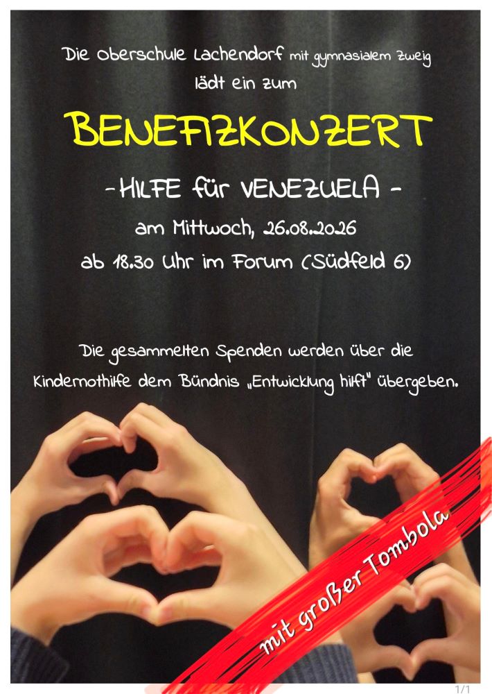 Werbeplakat für das Benefizkonzert
